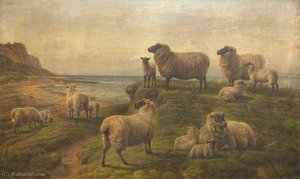 Seaside Landscape With Sheep — Charles Jones