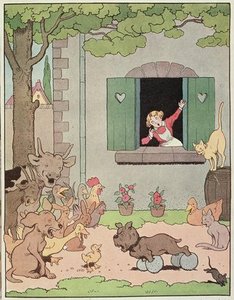 The Farmyard Animals Rejoicing At The — Benjamin Rabier