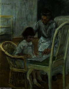 Die Enkelin Des Künstlers Mit Ihrem Kindermädchen — Max Liebermann