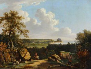Rural Landscape With Mont Orgueil — John Tobias Young
