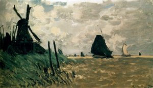 A Windmill Near Zaandam — Claude Monet