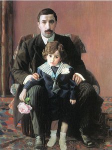 Portrait Of Arman Frantsevich Aziber And His Son — Pavel Filonov
