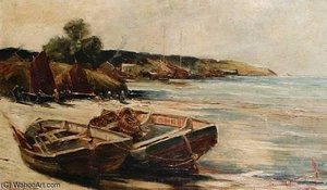 Fishing Boats On The Shore — Edwin Ellis