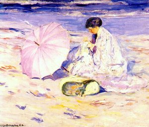 On The Beach In Corsica — Frederick Carl Frieseke