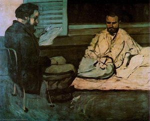 Paul Alexis Reading A Manuscript To Emile Zola — Paul Cézanne
