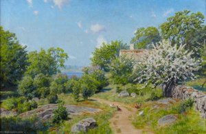Farm Idyll With Pecking Hens — Johan Krouthén