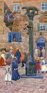 Sienna Column Of The Wolf — Maurice Brazil Prendergast