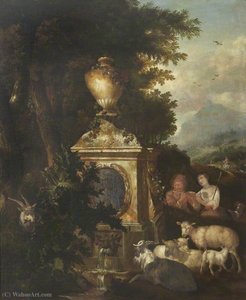 Shepherd And Shepherdess By A Fountain — Jan Griffier I