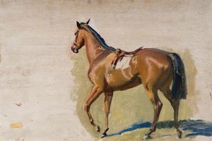 Study Of A Chestnut Racehorse From The Back — Sir Alfred James Munnings