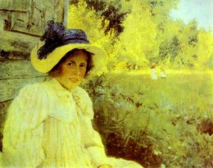 Summertime. Portrait Of Olga Serova — Valentin Alexandrovich Serov, Impressionism