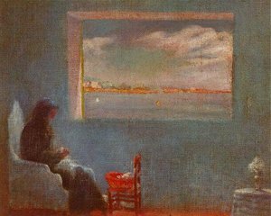 Portrait Of Grandmother Ana Sewing, Circa 1921 — Salvador Dalí
