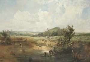 The Tivey At Newcastle Emlyn, Cardiganshire — John Wright Oakes