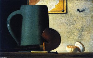 Still Life With Pipe, Mug And Biscuits — John Frederick Peto