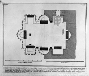 The Roman Antiquities, T. 3, Plate Xxi. Plan Of The Burial Chambers Of `freedmen And Servants Of The Family Of Augustus, Situated On The Appian Way A Mile From The Port Of St. Sebastiano. — Giovanni Battista Piranesi
