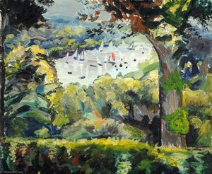 View Of The Thames From Richmond Terrace, With Little Boats — Francis Ferdinand Maurice Cook
