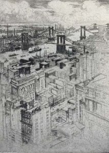 The Bridges, New York — Joseph Pennell