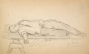 Man Lying On Table — John Ottis Adams