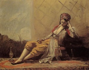 Odalisque — Jean-baptiste-camille Corot, Romantic Landscape