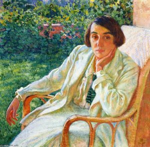 Elizabeth Van Rysselberghe In A Cane Chair — Theo Van Rysselberghe, Neo-impressionism