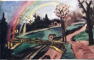 Railway Bridge And Rainbow — Max Beckmann