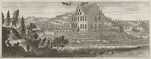 Häringe castle according Suecia antiqua et hodierna