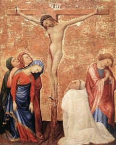 Christ On The Cross With A Carthusian Monk — Jean De Beaumetz, Gothic
