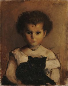 Girl With Cat — António Teixeira Carneiro Júnior, Expressionism