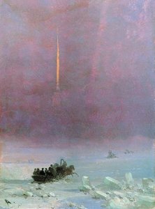 St. Petersburg. The Ferry Across The River — Ivan Konstantinovich Aivazovsky