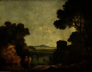 Italian River Landscape With A Broken Bridge — Richard Wilson