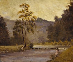 Three Girls And River — Louis Michel Eilshemius