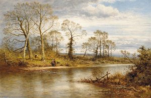 An English River In Autumn — R.a Benjamin Williams Leader