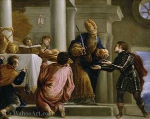 The Priest Ahimelech Delivering Bread And The Sword To David — Juan Antonio Frias Y Escalante