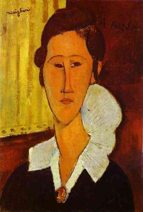 Portrait Of Anna Zborovska — Amedeo Clemente Modigliani, Cubist Expressionism