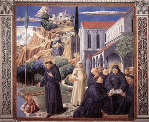 The Parable Of The Holy Trinity And The Visit To The Monks Of Mount Pisano — Benozzo Gozzoli