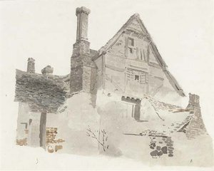 Study Of A Timber-framed Gabled Farmhouse