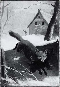 Fox Stealing Chickens, (painting) — William Woodruff Gibbs