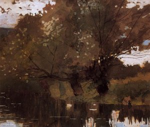 Pond And Willows, Houghton Farm — Winslow Homer, Impressionism