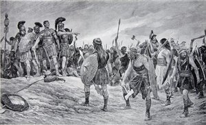 Vespasian Rescued By His Son Titus — Richard Caton Woodville, Historical Illustration