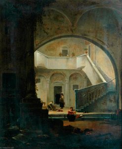 Figures in the Courtyard of a House