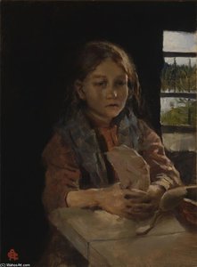 Girl Singing The Bark Bread Song — Akseli Gallen-kallela