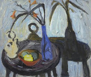 Still Life With A Blue Vase — Sir William George Gillies
