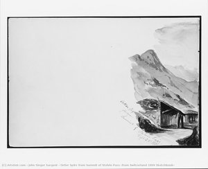 Ortler Spitz From Summit Of Stelvio Pass (from Switzerland 1869 Sketchbook) — John Singer Sargent