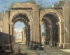 Classical Ruins with Peasants and Cattle