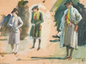 Study Of Figures At The Races — Sir Alfred James Munnings