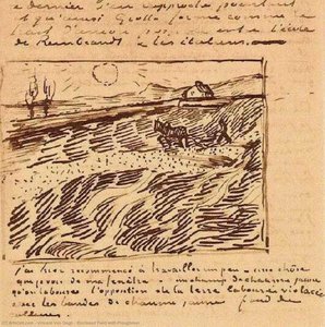 Enclosed Field With Ploughman — Vincent Willem Van Gogh, Post-impressionism