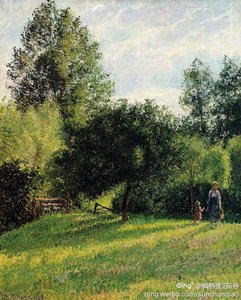 Apple Trees, Sunset, Eragny — Camille Pissarro, Impressionism