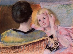 Mother Combing Sara's Hair — Mary Stevenson Cassatt