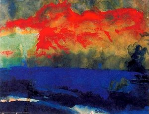 Blue Sea And Red Clouds — Emile Nolde, Expressionism