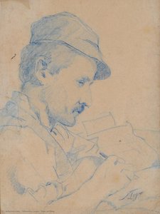 Man Writing — Silvestro Lega
