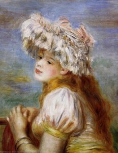 Girl In A Lace Hat — Pierre-auguste Renoir, Impressionism
